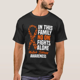 Ms Multiple Sclerosis Awareness Orange Ribbon T-shirt