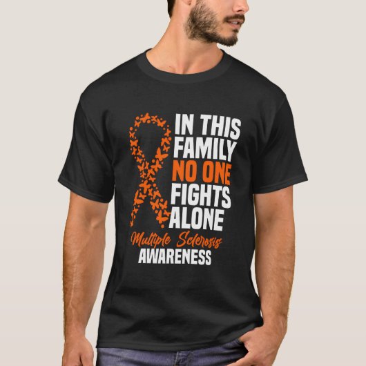 Ms Multiple Sclerosis Awareness Oranje Lint T-shirt (Voorkant)