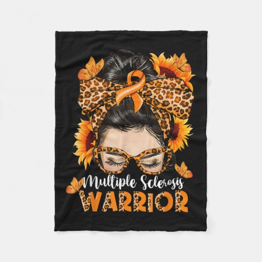MS Multiple Sclerosis Warrior Awareness Oranje MEs Fleece Deken (Voorkant)