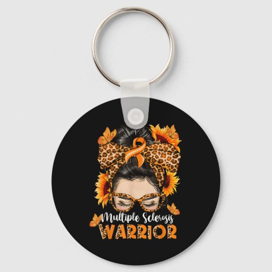 MS Multiple Sclerosis Warrior Awareness Oranje MEs Sleutelhanger (Voorkant)