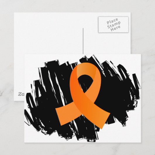 MS Oranje lint met krabbelsteen Briefkaart (Voorkant / Achterkant)