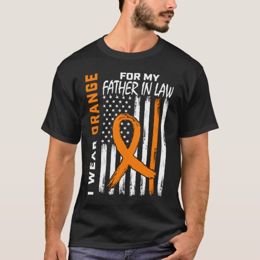 MS Oranje Schoonvader Multiple Sclerose Bewustzijn T-shirt (Voorkant)
