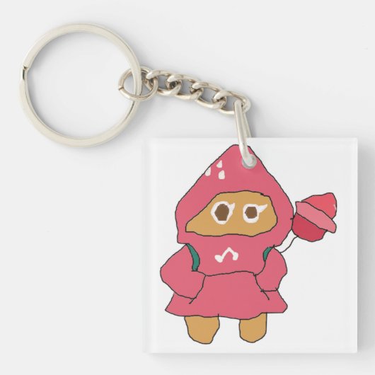 Ms Paint cookie run aardbeienkoekje Sleutelhanger (Voorkant)