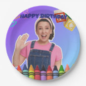 Ms.Rachel Custom Birthday Plates Papieren Bordje (Voorkant)