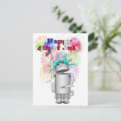 Ms Robo-x9 viert 4 juli! Briefkaart (Staand voorkant)