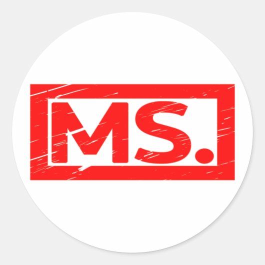 Ms Stamp Ronde Sticker (Voorkant)