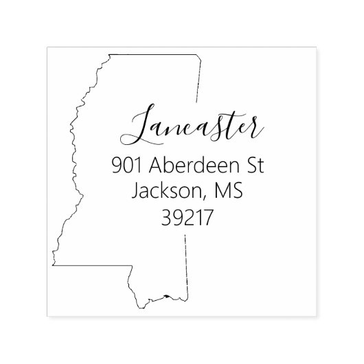 MS | State of Mississippi Retouradresstempel Zelfinktende Stempel (Design)