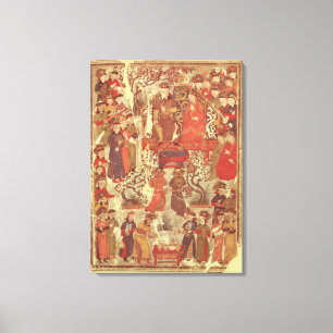 Ms Supp. Pers.Genghis Khan en zijn vrouw Canvas Afdruk