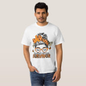 MS Survivor Messy Bun Multiple Sclerosis Awareness T-shirt (Voorkant volledig)