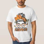 MS Survivor Messy Bun Multiple Sclerosis Awareness T-shirt (Voorkant)