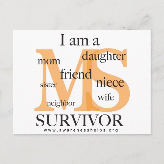 MS Survivor - vrouw Briefkaart (Voorkant)