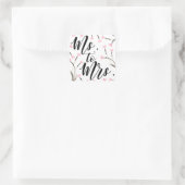 Ms to Mrs Tekst Roze Bloemenhart Vrijgezellenfeest Vierkante Sticker (Tas)