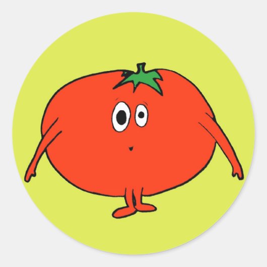 Ms Tomato Ronde Sticker (Voorkant)