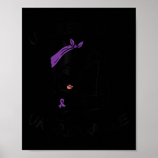 MS Unbreakable Ribbon Lupus Awareness Vrouwen Moti Poster (Voorkant)