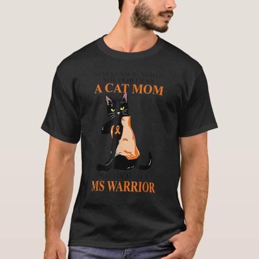Ms Warrior Kat Moeder Kat Multiple Sclerose Bewust T-shirt (Voorkant)