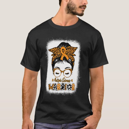 MS Warrior Messy Bun Multiple Sclerose Awareness T-shirt (Voorkant)