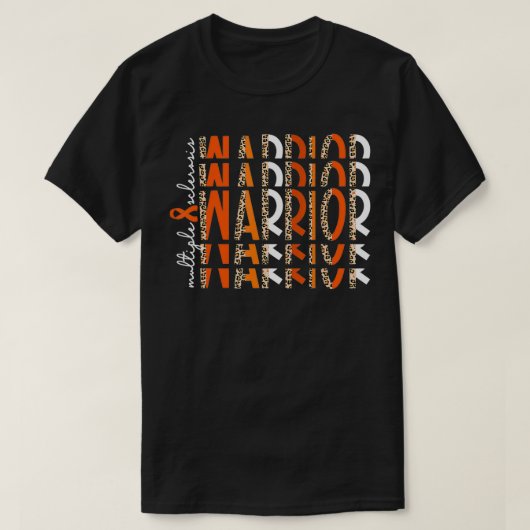 MS Warrior Multiple Sclerosis Awareness Oranje Rib T-shirt (Design voorkant)