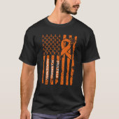 MS Warrior Multiple Sclerosis Awareness Ribbon USA T-shirt (Voorkant)