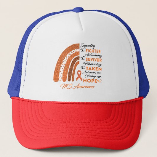 MS Warrior Ondersteunende Strijder Trucker Pet (Voorkant)