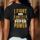 MS Warrior, oranje lint, bewustzijn, deadlift gym T-shirt