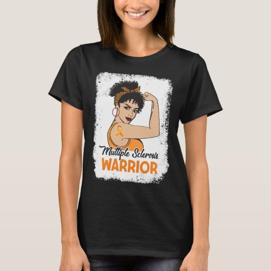 MS Warrior Oranje rib T-shirt (Voorkant)