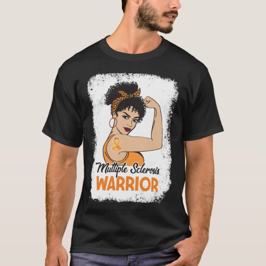 MS Warrior Oranje rib T-shirt (Voorkant)
