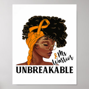 Ms Warrior Unbreakable Black Woman Corps Bewustzij Poster