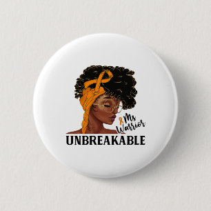 Ms Warrior Unbreakable Black Woman Corps Bewustzij Ronde Button 5,7 Cm