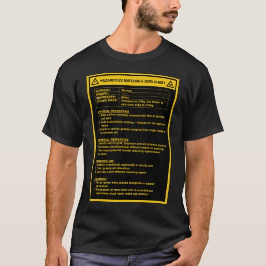 MSDS-blad voor vrouwen T-shirt (Voorkant)