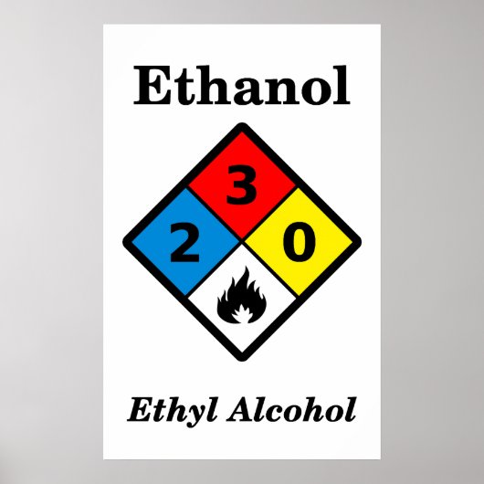 MSDS-waarschuwing voor ethanol Poster (Voorkant)