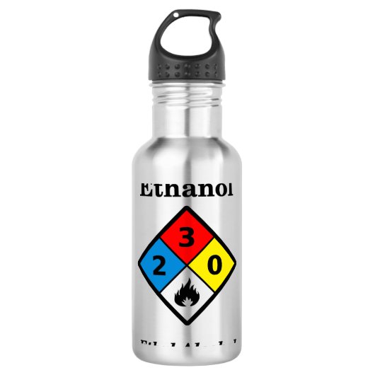 MSDS-waarschuwing voor ethanol Waterfles (Voorkant)