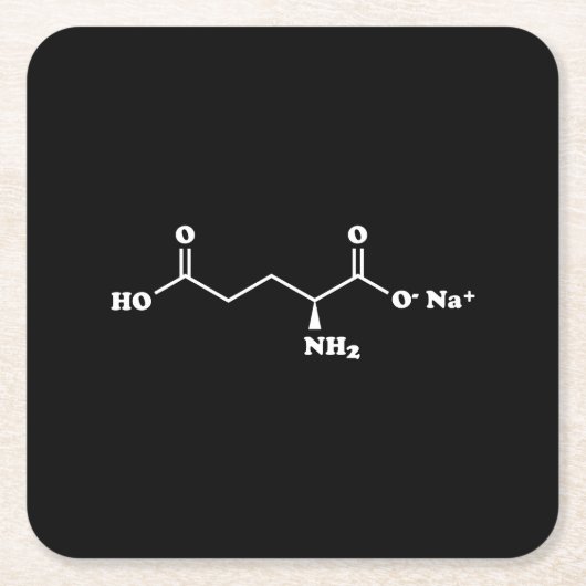 MSG Mononatrium glutamaat Molecule Chemische formu Kartonnen Onderzetters (Voorkant)