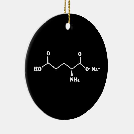 MSG Mononatrium glutamaat Molecule Chemische formu Keramisch Ornament (Rechts)
