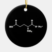 MSG Mononatrium glutamaat Molecule Chemische formu Keramisch Ornament (Voorkant)