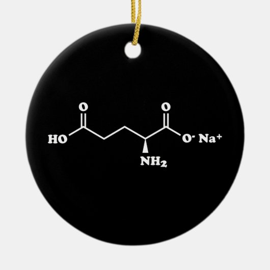 MSG Mononatrium glutamaat Molecule Chemische formu Keramisch Ornament (Voorkant)