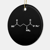 MSG Mononatrium glutamaat Molecule Chemische formu Keramisch Ornament (Links)