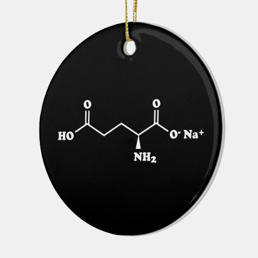 MSG Mononatrium glutamaat Molecule Chemische formu Keramisch Ornament (Links)