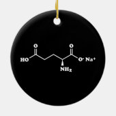 MSG Mononatrium glutamaat Molecule Chemische formu Keramisch Ornament (Achterkant)