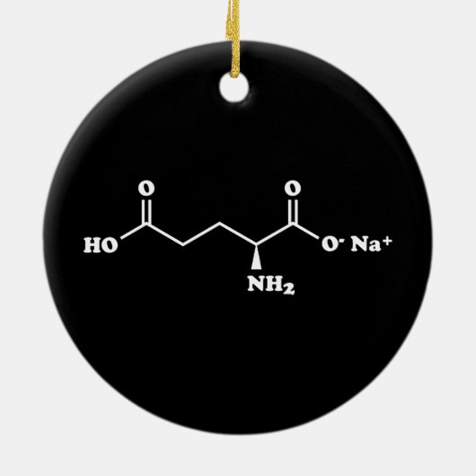 MSG Mononatrium glutamaat Molecule Chemische formu Keramisch Ornament (Achterkant)