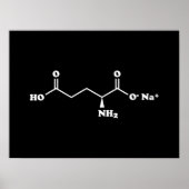 MSG Mononatrium glutamaat Molecule Chemische formu Poster (Voorkant)