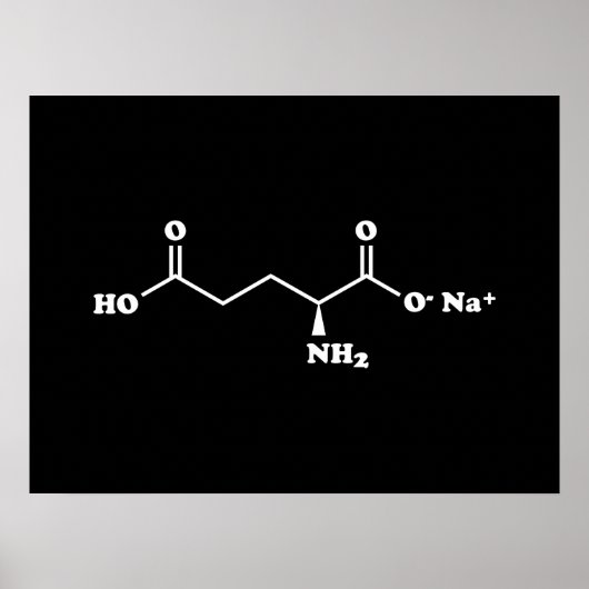 MSG Mononatrium glutamaat Molecule Chemische formu Poster (Voorkant)