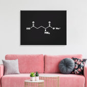 MSG Mononatriumglutamaat Molecuul Chemische Formul Canvas Afdruk (Insitu (Woonkamer))