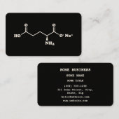 MSG Mononatriumglutamaat Molecuul Chemische Formul Visitekaartje (Voorkant / Achterkant)