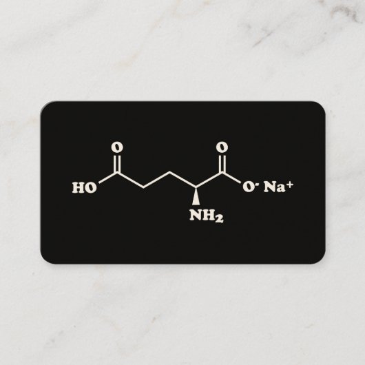 MSG Mononatriumglutamaat Molecuul Chemische Formul Visitekaartje (Voorkant)