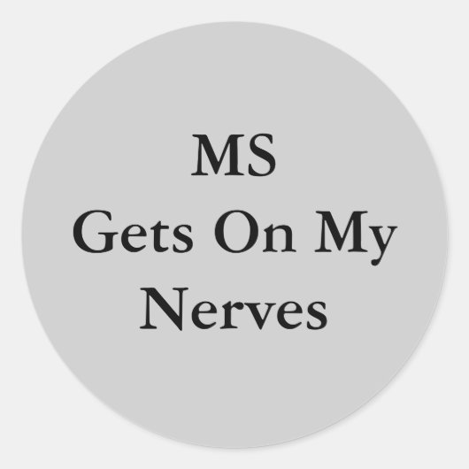 MSGets op mijn zenuwen Ronde Sticker (Voorkant)