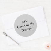 MSGets op mijn zenuwen Ronde Sticker (Envelop)