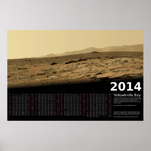 MSL Curiosity bij Yellowknife Bay - 2014 kalender Poster