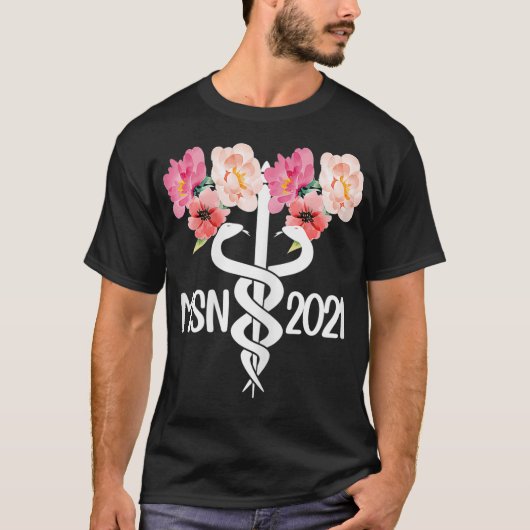 MSN 2021 kaduceus Master of Science in Nur T-shirt (Voorkant)