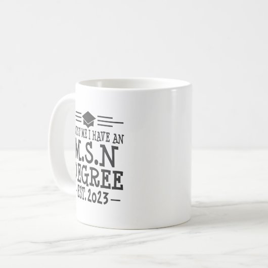 MSN Afstuderen 2023 Masters Science in Nursing Koffiemok (Voorkant links)