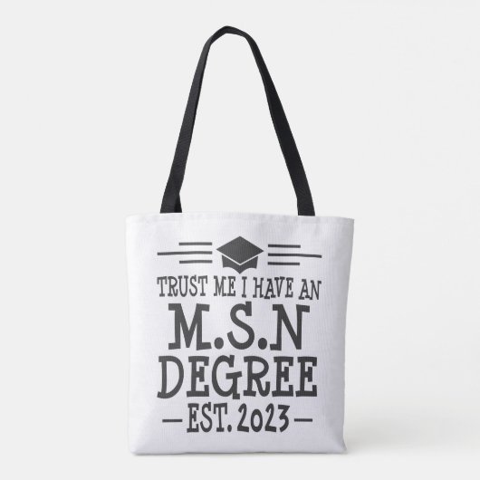 MSN Afstuderen 2023 Masters Science in Nursing Tote Bag (Achterkant)